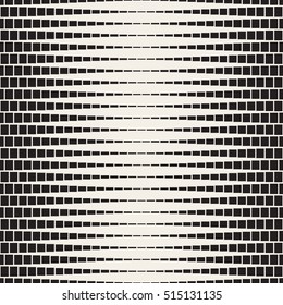 Vector Seamless Black and White Halftone Rectangles Pattern. Abstract Geometric Background Design
