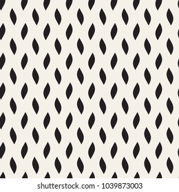Vector Seamless Black and White Hand Drawn Wavy Lines Simple Pattern
