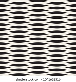 Vector Seamless Black and White Hand Drawn Wavy Lines Simple Pattern