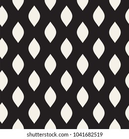 Vector Seamless Black and White Hand Drawn Wavy Lines Simple Pattern