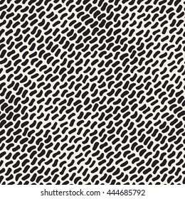 Vector Seamless Black And White Hand Drawn Diagonal Jumble Strokes Pattern. Abstract Freehand Background Design
