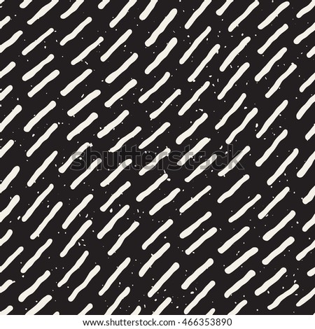 Vector Seamless Black And White Hand Drawn Diagonal Lines Grungy Pattern.