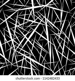 Vector Seamless Black And White Irregular Lines Transition Abstract Background Pattern