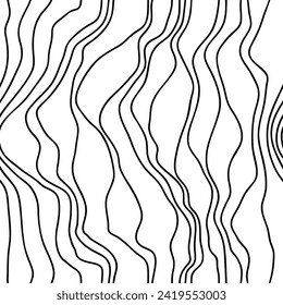 Vector seamless black and white irregular hand drawing lines vector seamless pattern background. Geometric striped ornament wood grain modern monochrome linear stylish texture.  