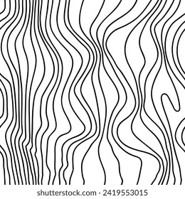 Vector seamless black and white irregular hand drawing lines vector seamless pattern background. Geometric striped ornament wood grain modern monochrome linear stylish texture.  