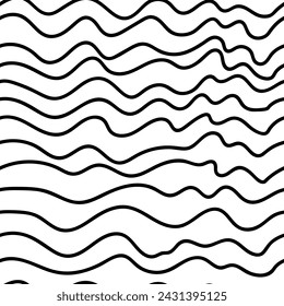 Vector sin fisuras blanco y negro irregular dibujo de líneas vector sin fondo de patrón. Decoración geométrica a rayas con textura moderna monocromática lineal y elegante. 