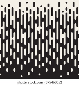 Vector Seamless Black And White Irregular Rounded Lines Halftone Transition Abstract Background Pattern