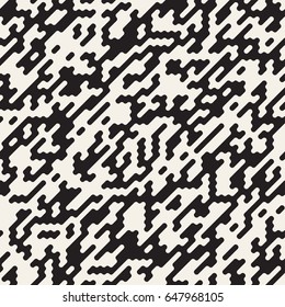 Vector Seamless Black And White Irregular Lines Grid Pattern. Trendy Monochrome Texture. Abstract Geometric Background Design Vector Seamless Black And White Irregular Lines Grid Pattern. Trendy Monochrome Texture. Abstract Geometric Background Design
