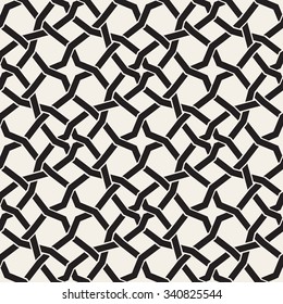 Vector Seamless Black and White Islamic Star Interweaving Line Geometric Pattern Abstract Background
