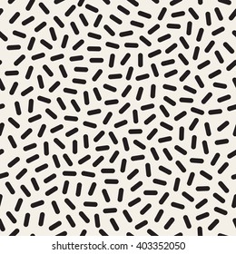 Vector Seamless Black And White Jumble Geometric Lines Memphis Pattern Abstract Background