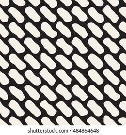 Vector Seamless Black And White Jumble Lines Pattern. Abstract Geometric Background Design