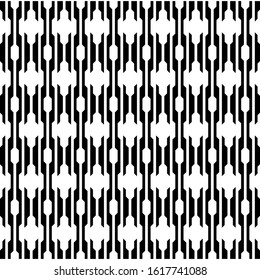 Vector Seamless Black and White Lace Floral Pattern. Abstract Geometric Background Design