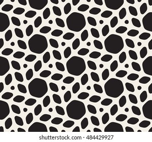 Vector Seamless Black and White Lattice Shape Pattern. Abstract Geometric Background Design