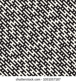 Vector seamless black and white lines maze pattern. Abstract geometric irregular stripes background design Vector seamless black and white lines maze pattern. Abstract geometric irregular stripes background design