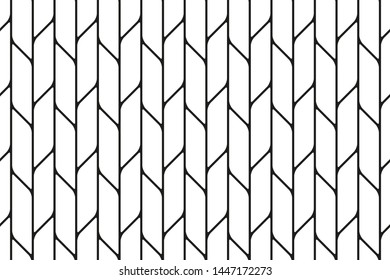 Vector seamless black and white lines pattern abstract background.