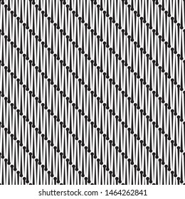Vector seamless black and white lines pattern abstract background.