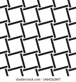 Vector seamless black and white lines pattern abstract background.