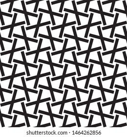 Vector seamless black and white lines pattern abstract background.