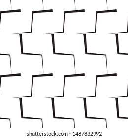 Vector seamless black and white lines pattern abstract background.