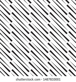 Vector seamless black and white lines pattern abstract background.
