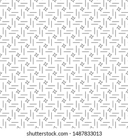 Vector seamless black and white lines pattern abstract background.