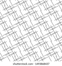 Vector seamless black and white lines pattern abstract background.
