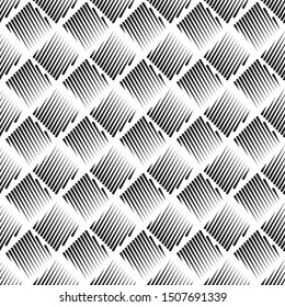 Vector seamless black and white lines pattern abstract background.