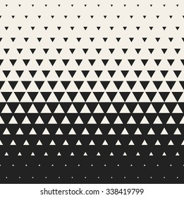 Vector Seamless Black   White Morphing Triangle Halftone Grid Gradient Pattern Geometric Abstract Background