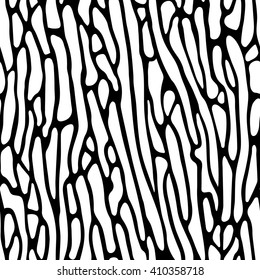 Vector Seamless Black and White Organic Corral Texture Pattern
