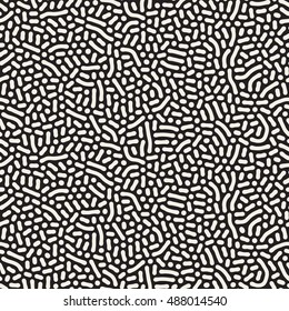 Patrón de líneas orgánicas blancas y negras sin vectores. Diseño de fondo manos libres abstracto
