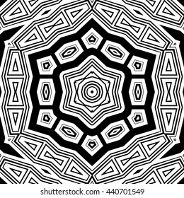 Vector Seamless Black and White Ornamental Pattern.
