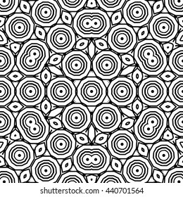 Vector Seamless Black and White Ornamental Pattern.
