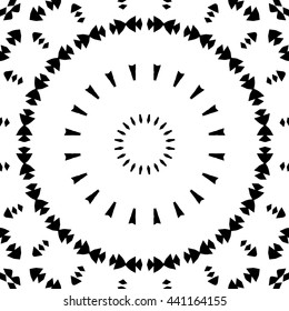 Vector Seamless Black and White Ornamental Pattern.