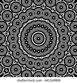 Vector Seamless Black and White Ornamental Pattern.