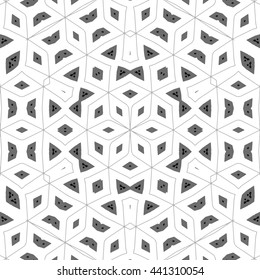 Vector Seamless Black and White Ornamental Pattern.