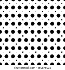 Vector Seamless Black and White Ornamental Pattern.