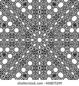 Vector Seamless Black and White Ornamental Pattern.