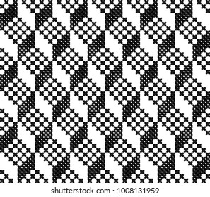 vector seamless black and white pattern. Abstract geometric background design