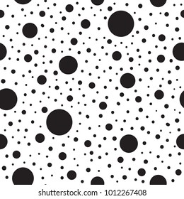 Vector seamless black and white pattern with chaotic random dots