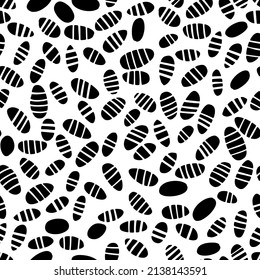Vector seamless black and white pattern with seeds motif. Abstract monochrome minimalistic background.