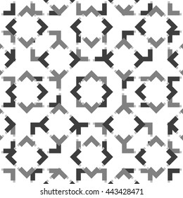 Vector seamless black white pattern. Modern geometric fashion ornament. Intelligent design. Fabric print
