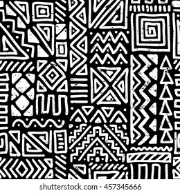 vector seamless black and white pattern with abstract lines. geometric art print. fashion 80s-90s. memphis style design. ethnic hipster backdrop. Wallpaper, cloth design, fabric, textile. hand drawn.