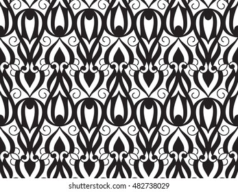 Vector Seamless Black and White Pattern Background