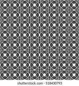 Vector Seamless black and white pattern. Sacred Geometry. Circle template. abstract background