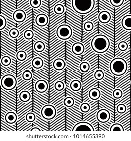 Vector Seamless Black and White Round Star Lace Ornamental