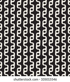Vector Seamless Black & White Round Wavy Line Circle Pattern Abstract Background