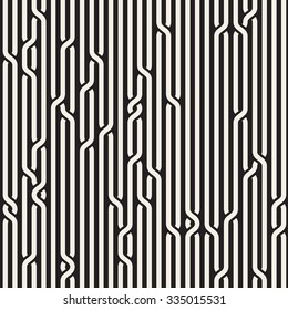 Vector Seamless Black & White Rounded Rope Lines Brade Pattern Abstract Background