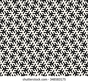 Vector Seamless Black and White Rounded Hexagonal Organic Shape Pattern Abstract Background