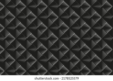 Patrón de Rhombus de semitonos de degradado sin vectores en blanco y negro. Diseño de fondo geométrico abstracto