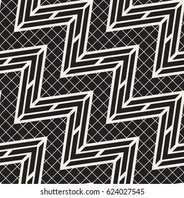 Vector seamless black and white trendy pattern. Modern stylish repeating texture. Repeating geometric lattice